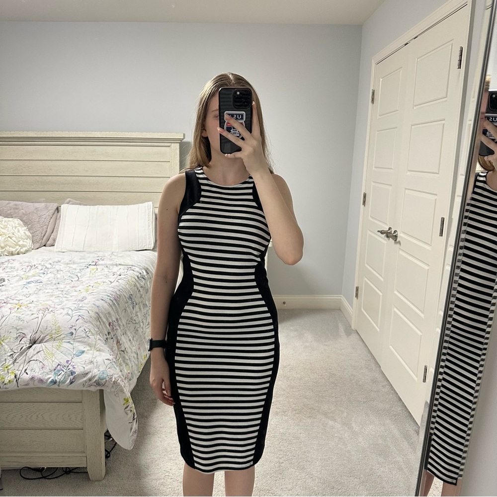 Rolla Coster Black and White Striped Dress Size M